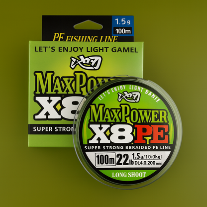 Línea multifilamento Trenzado Max Power X8 PE – 8 Hebra