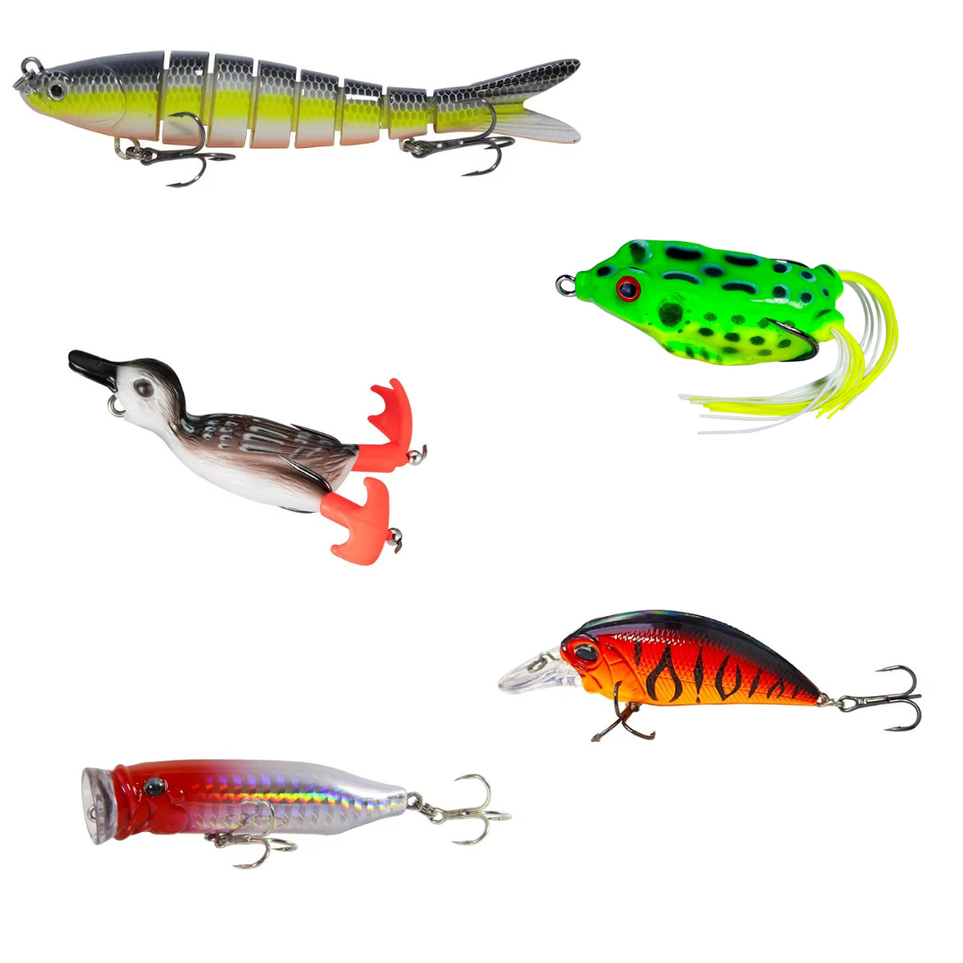 Variedad de Señuelos de Pesca – Superficie, Media Agua y Profundidad