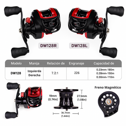 Reel DAMOR Fishing 18+1 Rodamientos